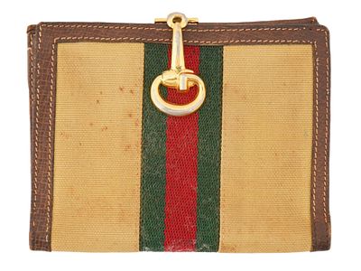 ВИНТАЖНЫЙ ИТАЛЬЯНСКИЙ КОШЕЛЕК GUCCI ИЗ КОЖИ И ТКАНИ. Винтажный итальянский кошелек Gucci из кожи 