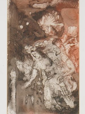 AMNON BARZILAI ISRAELI ETCHING AND AQUATINT PRINT. An etching and aquatint print titled Northern 