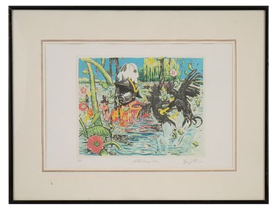 LTD LITHOGRAPH BY LENNON JNO BAPTISTE 2003. A limited edition lithograph by Lennon Jno-Baptiste. 