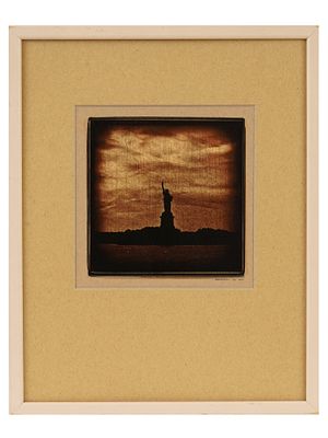 ORIGINAL NYC 23K GOLD PRINT BY DJORDJE SKENDZIC SIGNED. An origina; sepia toned silhouette photo 