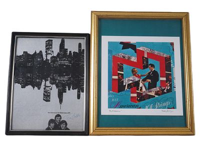 VINTAGE MUSIC PRINTS LETTERMEN 101 STRINGS ORCHESTRA. Two vintage music-related prints 