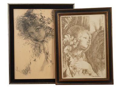 PAUL GIOVANOPOLOUS AND ALAN MURRAY PORTRAIT PRINTS. A lot of two monochrome female portrait 