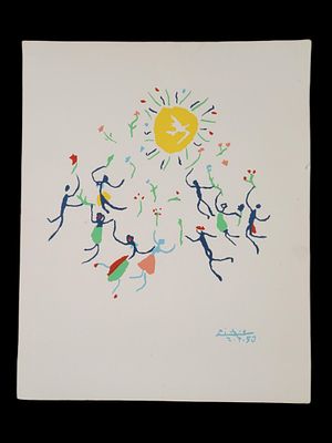 AFTER PABLO PICASSO SPANISH MODERNIST COLOR LITHOGRAPH. After Pablo Picasso, Spanish, 1881 to 
