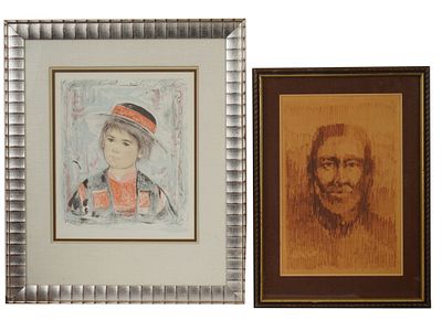 EDNA HIBEL LIMITED EDITION PORTRAIT LITHOGRAPH. Edna Hibel, American, 1917 to 2014, color 