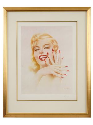 PERUVIAN PORTRAIT MONROE LITHOGRAPH BY ALBERTO VARGAS. Alberto Vargas, Peruvian American, 1896 