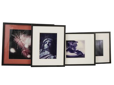 AMERICAN CORBIS LICENSED PHOTOGRAPHS AND PRINT. A lot of three vintage American photographs and 