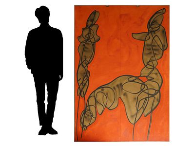 MIXED MEDIA PAINTING SIGNED PIERRE YVES LE DUC. Yves Le Duc, French, born 1964, a mixed media 