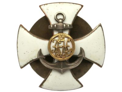 A BADGE OF THE 199TH KRONSTADT INFANTRY REGIMENT. A Russian Empire officer badge of the 199th 