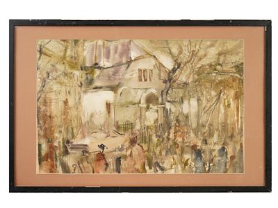 MODERN MIXED MEDIA PAINTING SIGNED O. SAVCHENKO. A modern mixed media painting on paper 