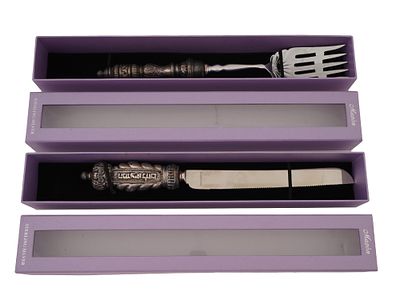 MAZON JUDAICA STERLING SILVER SERVING CUTLERY IOB. A lot of vintage serving cutlery by Mazon, a 