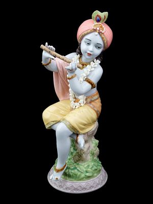 ВИНТАЖНАЯ ГЛЯНЦЕВАЯ ФАРФОРОВАЯ ФИГУРКА LLADRO &laquo;ГОСПОДЬ КРИШНА&raquo;. Винтажная глянцевая фарфоровая 
