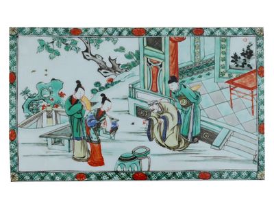ВИНТАЖНАЯ РАСПИСНАЯ ФАРФОРОВАЯ ПЛИТКА ОТ MOTTAHEDEH. Винтажная расписная фарфоровая плитка 
