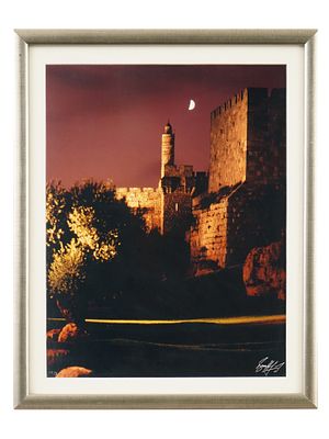 JUDAICA PHOTO SIGNED AVI HIRSCHFIELD CITADEL JERUSALEM. A limited-edition fine art photograph 