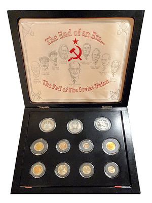 РУССКИЙ НАБОР МОНЕТ 1991 ГОДА, ВКЛЮЧАЮЩИЙ 2 ЗОЛОТЫЕ МОНЕТЫ &laquo;БАЛЕРИНА&raquo;. Очень уникальный набор 