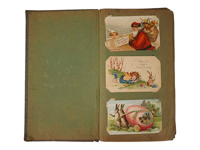 ВИНТАЖНЫЙ АМЕРИКАНСКИЙ АЛЬБОМ СМЕШАННЫХ ПРАЗДНИЧНЫХ ОТКРЫТОК 1906-1930. Винтажный альбом 