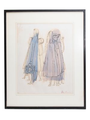 AN ORIGINAL HAND SIGNED LITHO BY BEN SHAHN. A vintage original lithograph "To Days of Childhood 