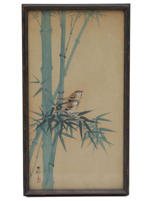 A JAPANESE ORIGINAL WOODBLOCK PRINT BY OHARA KOSON. A Japanese original woodblock print by Ohara 