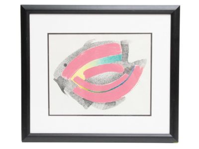 AN ABSTRACT PAINTING BY PRUDENCIO LAMARROZA. An abstract painting by Prudencio Lamarroza 