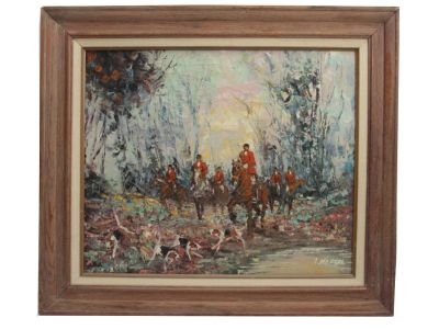 AN AMERICAN OIL PAINTING ON CANVAS BY A HATTON. An American early 20th century oil on canvas 