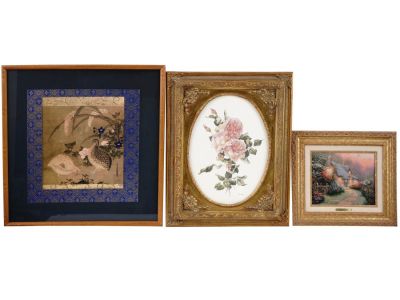 THEE VINTAGE COLOR PRINTS SIGNED AND FRAMED. Thee vintage color prints including a picture with 