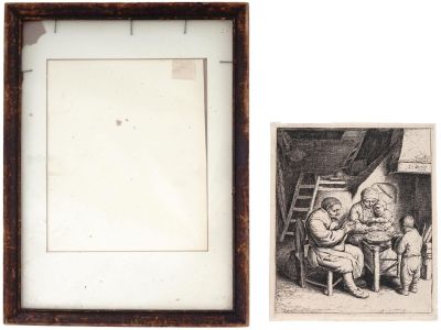 DUTCH PRINT THE BLESSING AFTER ADRIAEN VAN OSTADE. After Adriaen van Ostade, Dutch, 1610 to 1685 