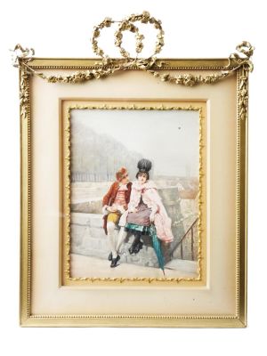 ANTIQUE LITHOGRAPH AFTER MARIANO ALONSO PEREZ. Color lithograph on paper. Ca. late 19th to early 