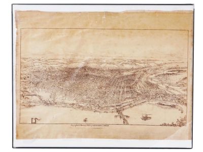 ANTIQUE 1888 AMERICAN MAP SIGNED ANDY T CRICHTON. An antique late 19th-century American ink on 