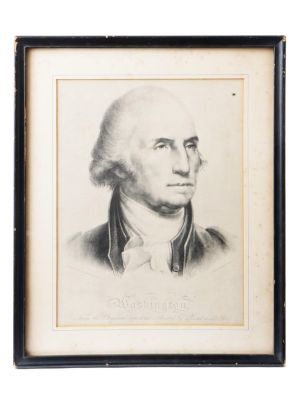 PORTRAIT OF WASHINGTON PRINT BY REMBRANDT PEALE. Offset lithograph, after an 1846 painting by 
