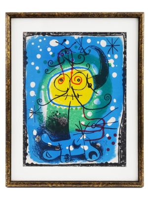 1957 COLOR LITHOGRAPH SOLAR BIRD BY JOAN MIRO. Joan Miro, Spanish, 1893 to 1983, color 