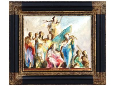 NEOCLASSICAL FRENCH OIL PAINTING BY PAUL CONTE. Oil on canvas painting by Paul Conte, born 1947 