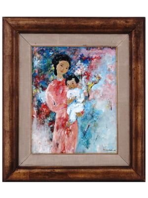 VIETNAMESE PORTRAIT OIL PAINTING BY VU CAO DAM. Vu Cao Dam, Vietnamese, French, 1908 to 2000 