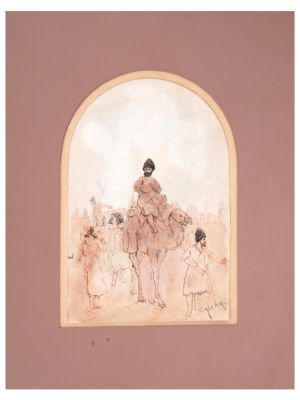 HUNGARIAN MIXED MEDIA PAINTING BY MIHALY VON ZICHY. Mihaly von Zichy, Hungarian, 1827 to 1906 