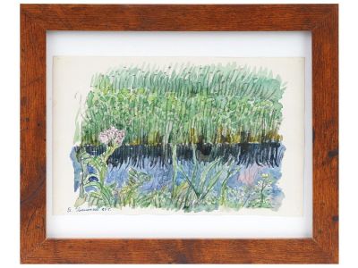 RUSSIAN MIXED MEDIA PAINTING BY BORIS SVESHNIKOV. Boris Petrovich Sveshnikov, Russian Soviet 