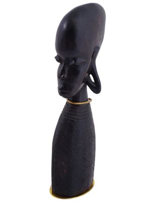 HAGENAUER AUSTRIAN WOOD SCULPTURE OF AFRICAN WOMAN. Franz Hagenauer, Austrian, 1906 to 1986, a 