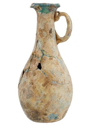 RARE ANCIENT ROMAN EMPIRE OINOCHOE TYPE GLASS JUG. An Ancient Roman glass jug. Dated 3rd to 5th 