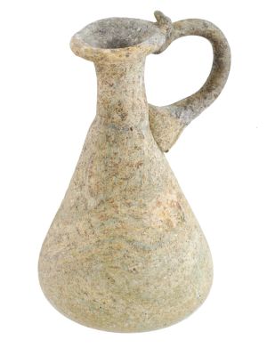 RARE ANCIENT ROMAN EMPIRE OINOCHOE TYPE GLASS JUG. An Ancient Roman glass jug. Dated 3rd to 5th 