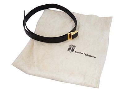 ITALIAN TATIANA PELLETTERIE GENUINE CROCODILE BELT. A vintage Italian genuine crocodile black 