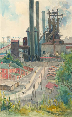 Морозов К.Ф. (1894–1990) - Индустриальный пейзаж. СССР, 1950-е годы
бумага, карандаш, акварель
23,8 