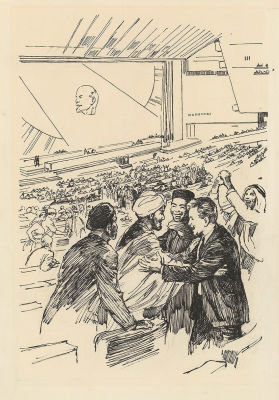 Лурье А.А. (1916 - 1990 гг.) - Встреча на Фестивале молодежи и студентов в Москве. СССР, 1950-е 