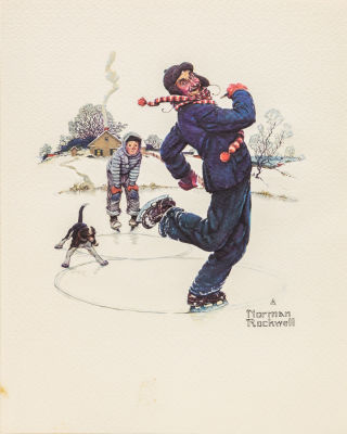 Роквелл Н. (1894-1978) - Репродукция с литографии "Зима". США, вторая половина ХХ века. бумага. 