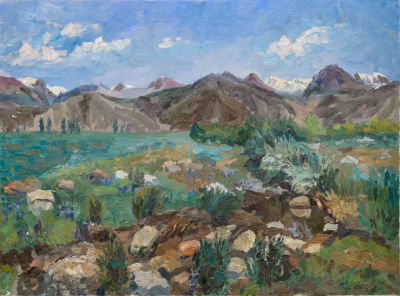 Горчакова Т. А. (1906-1988) - У подножия Тянь-Шаня. СССР, 1970- годы. Холст, масло. 59 Х 80,5 см. 