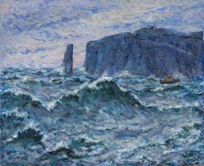 Бальзамов С.П. (1903-1983) - Мыс Даннет-Хед. Северная Атлантика. СССР, 1977 год. Холст, масло. 59 Х 