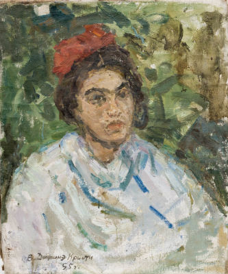 Диффинэ-Кристи В. М. (1918-2010) - Портрет Жени Кристи. СССР, 1955 год. Холст, масло. 65 Х 55 см. 