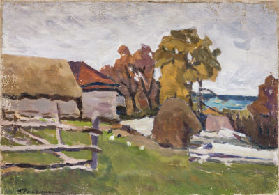 Рождественский Б.Т. (1903-1991) - Октябрь. СССР, 1938 год. Холст, масло. 48,5 Х 69 см. Подпись 