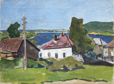 Рождественский Б.Т. (1903-1991) - Ока. СССР, 1937 год. Холст, масло. 40 Х 53 см. Подпись на 