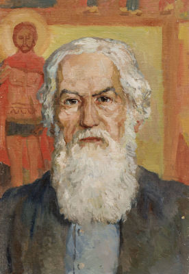 Смирнов Г. Б. (1908-1981) - Портрет пожилого мужчины. СССР, 1979 год. Холст на картоне, масло. 50 Х 