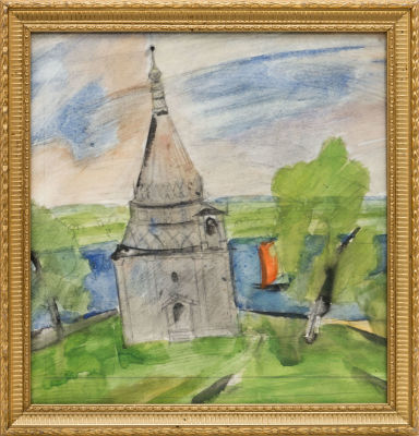 Беззубов Ю.И. (1937 - 2006 гг.) - Храм Космы и Демиана в Муроме. Россия, 1990-е годы. Бумага 