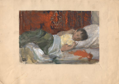 Незнайкин И.П. (1916 - 1998) - Сон. СССР, 1960-е годы. бумага, темпера. 19 Х 27 см (в свету). 