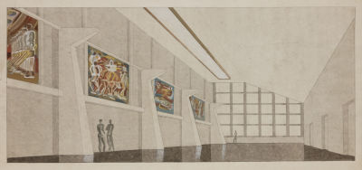 Серебренников С. А. (1919-2015) - Проект оформления спортивного объекта. СССР, 1960-1970-е годы. 