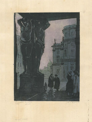 Ройтер М.Г. (1916–1993 гг.) - Эрмитаж. СССР, 1961 год. Бумага, цв. офорт. Размер: . Подпись и дата 